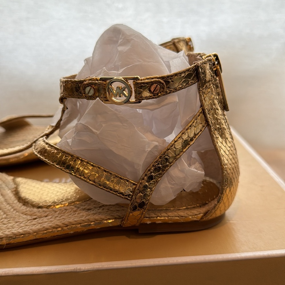 Michael Kors, gold metallic gladiator sandal - Picture 4 of 10